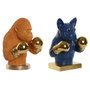 Home ESPRIT Figurine Décorative Bleu Orange Doré (2 Unités)
