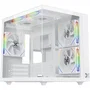 Xigmatek Boîtier PC Aqua M Lite Arctic Blanc EN44427 - Format Micro-ATX, Cube, 5 Ventilos ARGB 120mm, 2 Panneaux Verre Trempé, USB 3.0