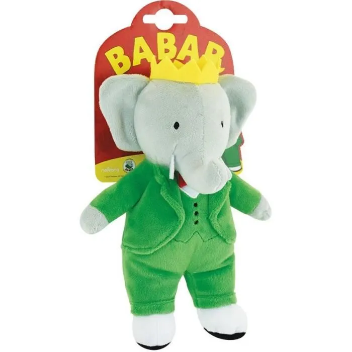 Jemini Peluche Babar, éléphant doudou, roi des éléphants, 20 cm, peluche douce, cadeau enfant Jemini Peluche Babar, éléphant doudou, roi des éléphants, 20 cm, peluche douce, cadeau enfant