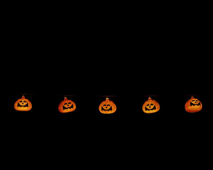 Guirnalda Halloween avec lumière LED, 135 cm, décor de calabazas naranjas, fonctionne sur piles