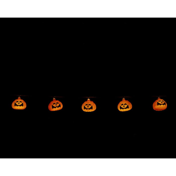 Atosa Guirlande de 135 cm Citrouilles Oranges et Lumière LED
