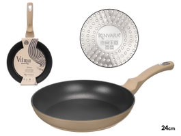 Kinvara Poêle à Induction Forgée 24 cm Beige avec Manger Souple Aluminium (Set de 6)