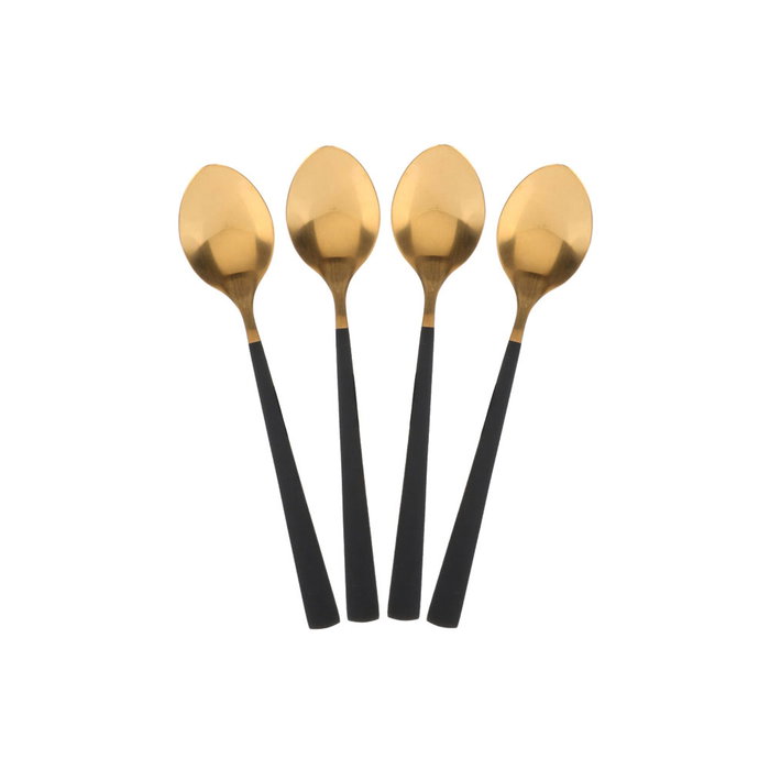 Home Deco Factory Jeu de couverts LOUNGE doré et noir, 16 pièces