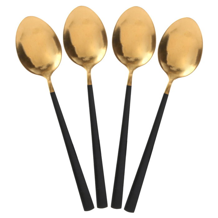 Home Deco Factory Jeu de couverts LOUNGE doré et noir, 16 pièces