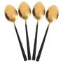 Home Deco Factory Jeu de couverts LOUNGE doré et noir, 16 pièces