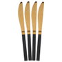 Home Deco Factory Jeu de couverts LOUNGE doré et noir, 16 pièces
