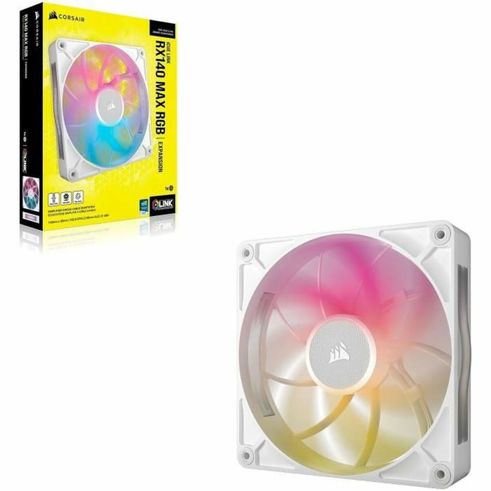 Corsair Kit de démarrage ventilateur iCUE LINK RX140 RGB Max White Corsair Kit de démarrage ventilateur iCUE LINK RX140 RGB Max White