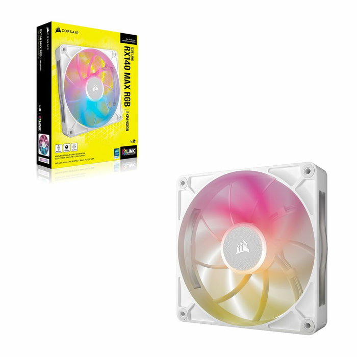 Corsair Kit de démarrage ventilateur iCUE LINK RX140 RGB Max White Corsair Kit de démarrage ventilateur iCUE LINK RX140 RGB Max White