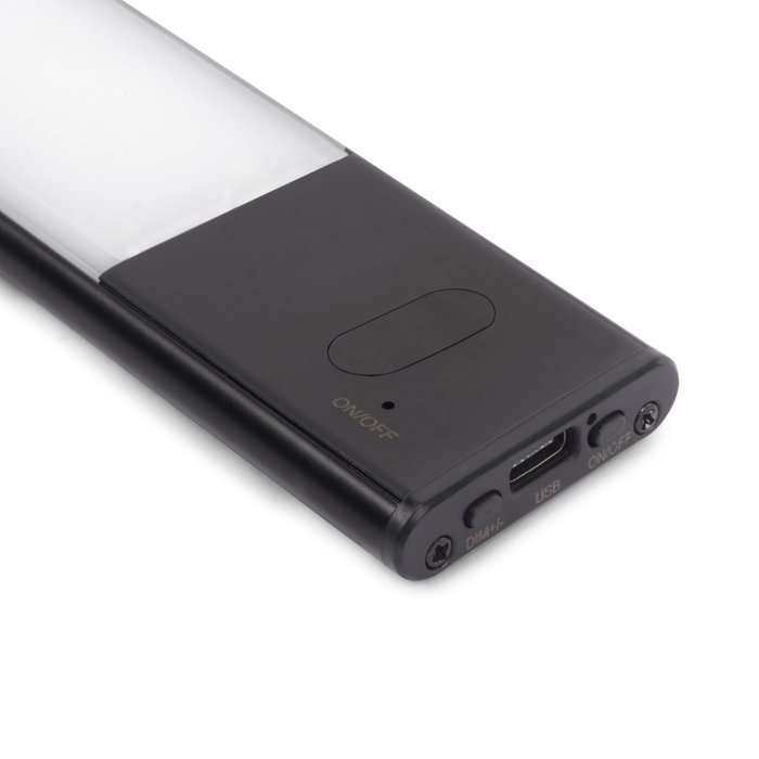 Emuca Luminaire LED Kaus Black rechargeable par USB, 400 mm, Noir