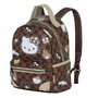 Hello Kitty - Sac à dos Hello Kitty Squares Heady - PVC et polyester - Marron - 25x22x15 cm - Pour enfant dès 3 ans