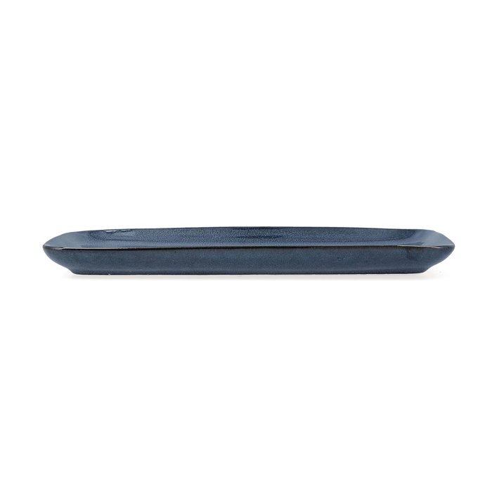 Bidasoa Plat Rectangular Cerámica Ikonic 28x14 cm Bleu Brillant Apt Micro-ondes Lavable Lave-vaisselle