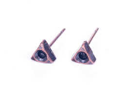 Innspiro Boucles d'oreilles métalliques pour incrustation triangle cuivre vieilli Xilion 3mm
