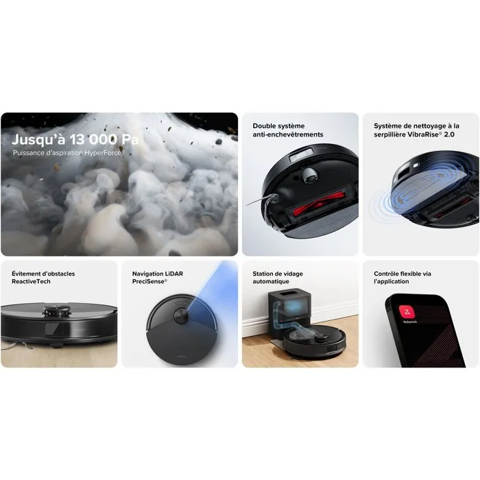 Roborock Q10 Max+ Black Robot aspirateur laveur Roborock Q10 Max+ Black Robot aspirateur laveur