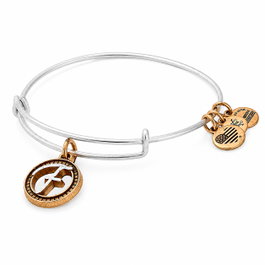 Alex And Ani Bracelet Lettre F II Bicolore Gris