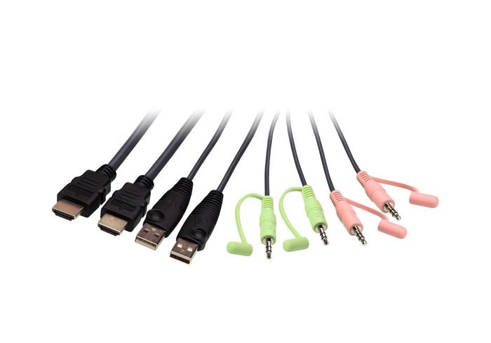 Aten CS22H Commutateur KVM câblé USB 2 ports avec sélecteur de port distant, HDMI 4K UHD 60 Hz pour contrôle de 2 ordinateurs