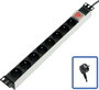 Lanview Logon TUPS031 - Bande d'alimentation 19" montage rack 1U, 8 prises Schuko françaises, interrupteur, 2m, 16A
