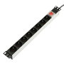 Lanview Logon TUPS031 - Bande d'alimentation 19" montage rack 1U, 8 prises Schuko françaises, interrupteur, 2m, 16A