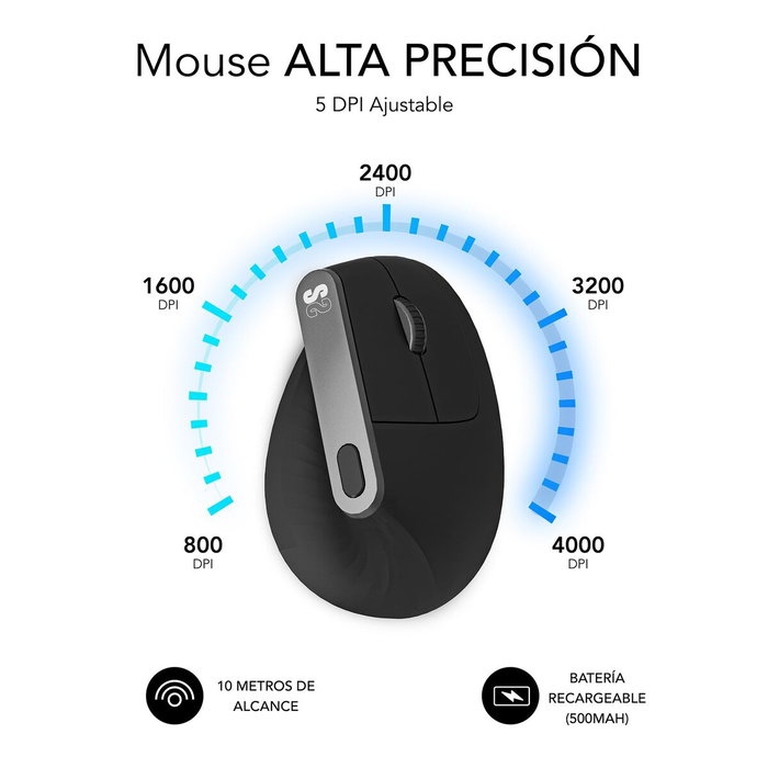 Souris sans-fil Subblim SUBMO-EDNVW01 Noir 4000 dpi
