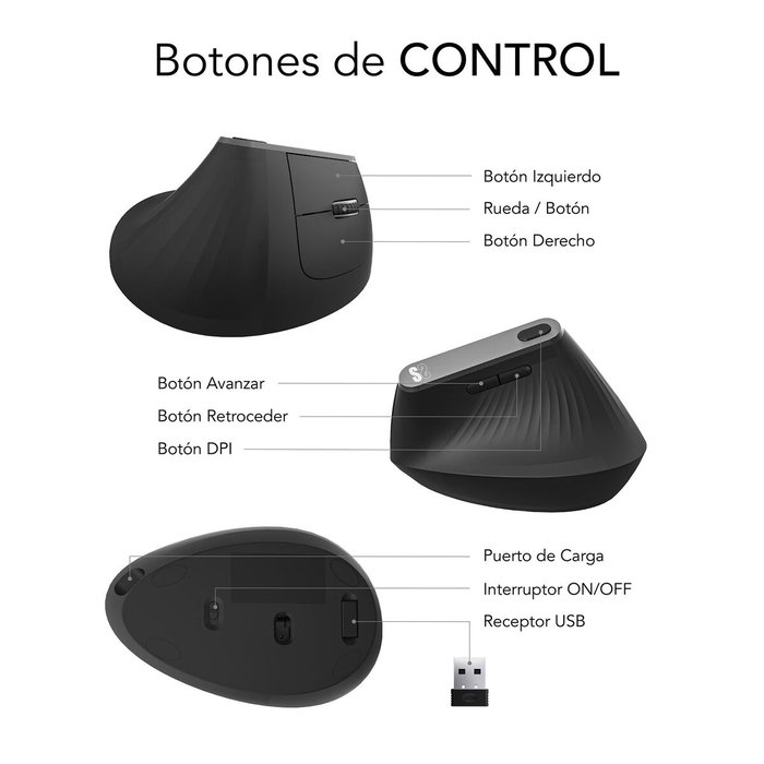 Souris sans-fil Subblim SUBMO-EDNVW01 Noir 4000 dpi