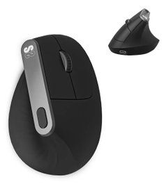 Subblim Nature Vertical Ergo Dual Mouse Souris Ergonomique Verticale sans Fil Bluetooth USB-C 4000 DPI Noir