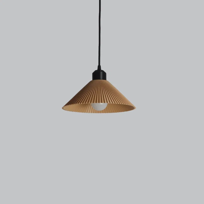Lampe Suspendue Colt Beige/Fleuron Noir/Câble Noir