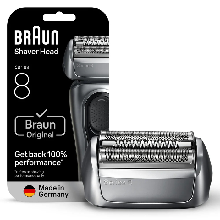 Braun Series 8 Tête de rasoir - 4+1 éléments - Compatible toutes générations Series 8 - Installation facile par clic - Fabriqué en Allemagne Braun Series 8 Tête de rasoir - 4+1 éléments - Compatible toutes générations Series 8 - Installation facile par clic - Fabriqué en Allemagne
