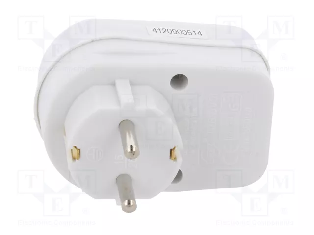 LOGILINK Bloc d'alimentation 1 prise Schuko 230V AC 16A blanc