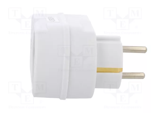 LOGILINK Bloc d'alimentation 1 prise Schuko 230V AC 16A blanc
