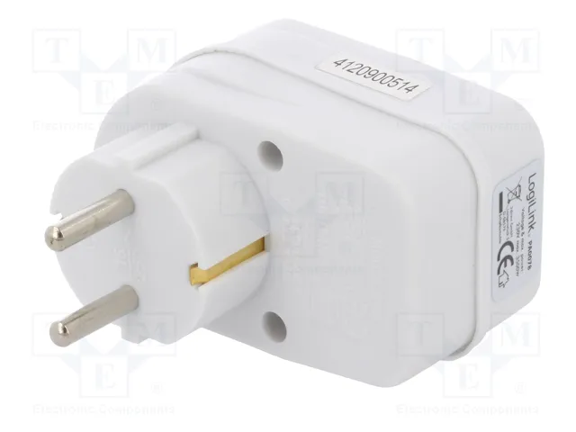LOGILINK Bloc d'alimentation 1 prise Schuko 230V AC 16A blanc