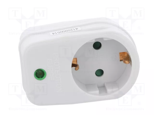 LOGILINK Bloc d'alimentation 1 prise Schuko 230V AC 16A blanc