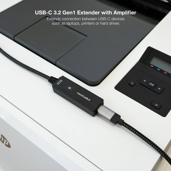 Nanocable Câble Prolongateur USB-C Amplifié 5 mètres USB 3.2 Gen1