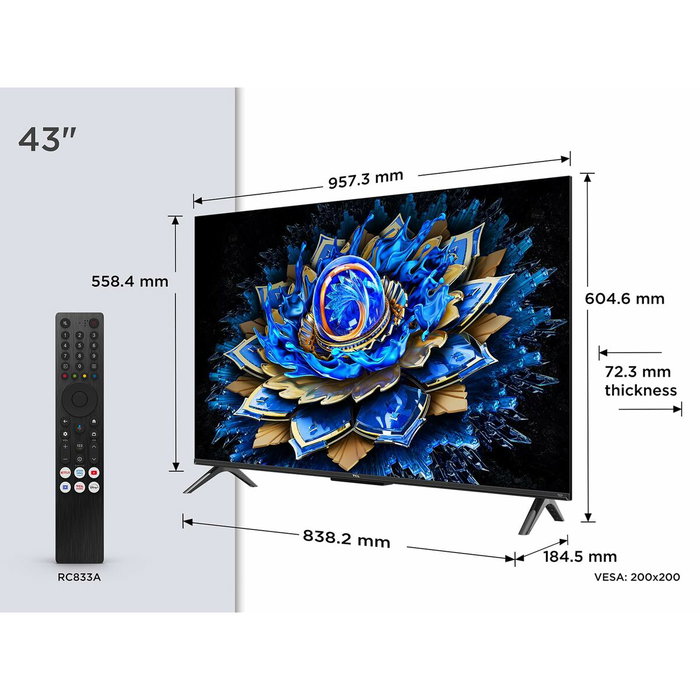TCL 43T69C Téléviseur QLED 43 pouces 4K UHD