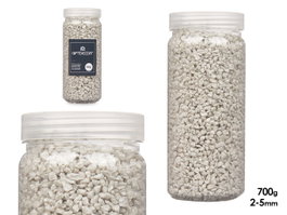 Giftdecor Pot de pierres métallisées 2-5 mm gris 700g