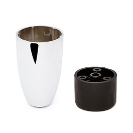 Q&Q Pata Arlik - Pied de chaise en plastique chromé pour fauteuil ou canapé - Diamètre 55 mm, Hauteur 75 mm, Longueur 98 mm