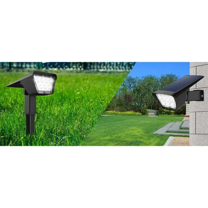 Lumisky Lot de 2 Spots Solaires Projecteur 2 en 1 LED Blanc Dimmable CURTIS Hauteur 31.5 cm - À Piquer ou À Fixer Lumisky Lot de 2 Spots Solaires Projecteur 2 en 1 LED Blanc Dimmable CURTIS Hauteur 31.5 cm - À Piquer ou À Fixer