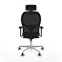 Piqueras y Crespo Chaise de Bureau avec Appui-tête Jorquera 3D086G2 Noir Vert pétrole