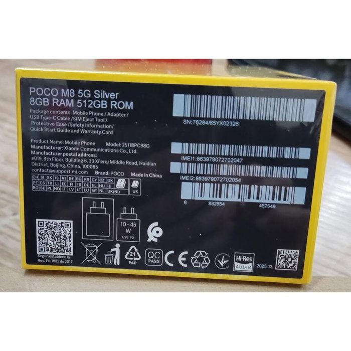 Smartphone Poco M8 8 GB RAM 512 GB Argenté