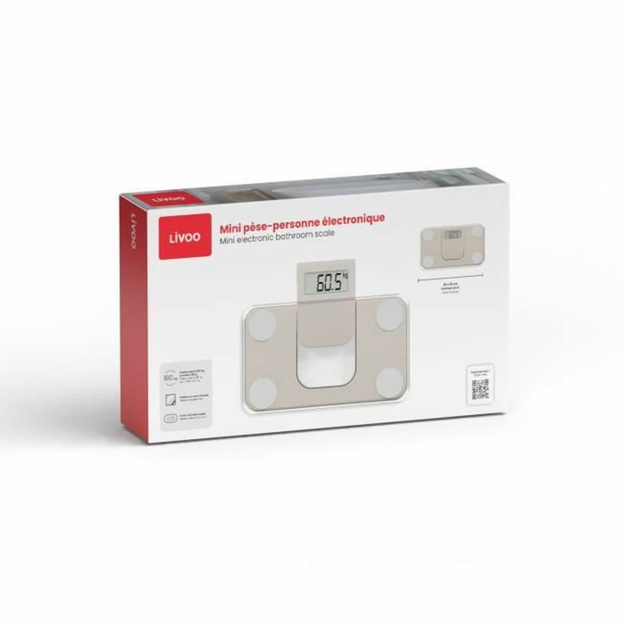 Livoo Mini pèse-personne électronique DOM532C - Crème Livoo Mini pèse-personne électronique DOM532C - Crème
