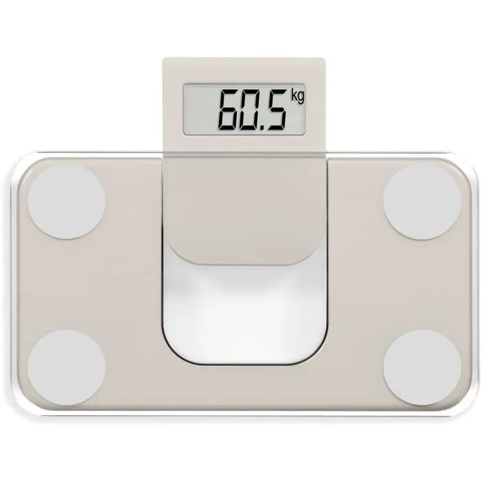 Livoo DOM532C Mini pèse-personne électronique 180 kg avec écran LCD, verre trempé et marche/arrêt automatique