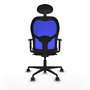 Piqueras y Crespo Chaise de Bureau Jorquera 1D036N1 Bleu et Brun foncé