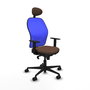 Piqueras y Crespo Chaise de Bureau Jorquera 1D036N1 Bleu et Brun foncé