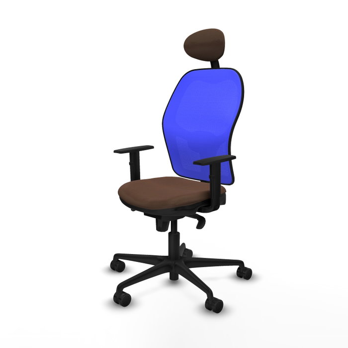 Piqueras y Crespo Chaise de Bureau Jorquera 1D036N1 Bleu et Brun foncé Piqueras y Crespo Chaise de Bureau Jorquera 1D036N1 Bleu et Brun foncé