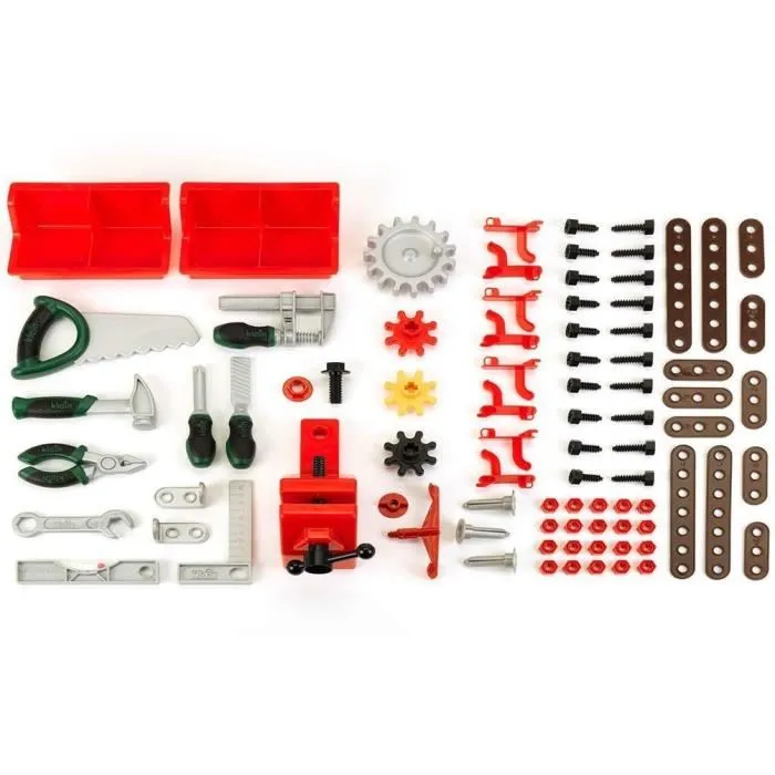 Bosch Work-Shop Etabli d'Atelier Enfant avec 82 Accessoires et Outils Profiline - 67.5 x 38.5 x 105 cm