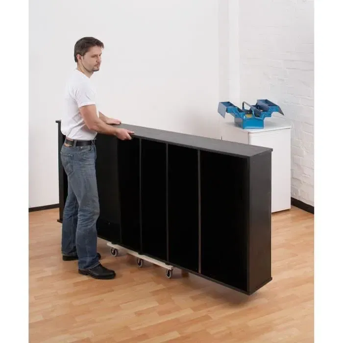 Meister Support de meuble long 300kg - 680x290mm - 6 roulettes pivotantes 75mm et patins antidérapants