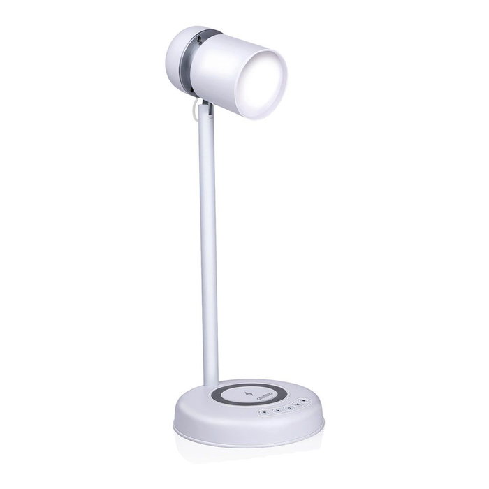 Lampe LED avec haut-parleur et chargeur sans fil Grundig Blanc 15 W 76 Lm Ø 12 x 34 cm Plastique 3-en-1 Lampe LED avec haut-parleur et chargeur sans fil Grundig Blanc 15 W 76 Lm Ø 12 x 34 cm Plastique 3-en-1