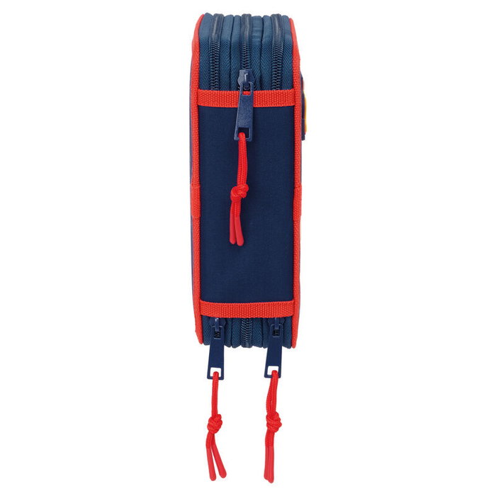 SAFTA Plumier triple compartiment Spiderman Marvel avec 37 pièces : gomme, crayons, stylos, feutres, règle et compas pour enfants