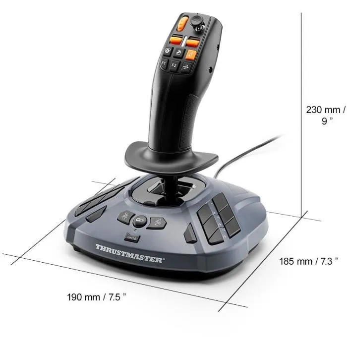Thrustmaster Joystick SimTask FarmStick Noir - Pour simulateur de farming et équipements lourds - 6 boutons, molette, mini-stick