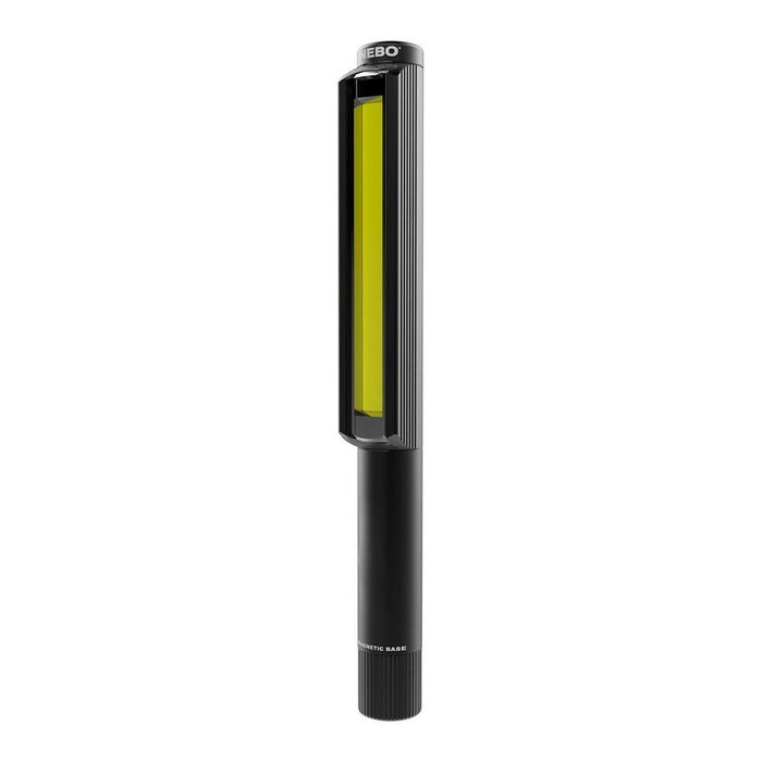 Nebo Lil Larry Lampe de Poche LED 250 Lumens avec Base Magnétique et Clip, Aluminium Anodisé, Noir