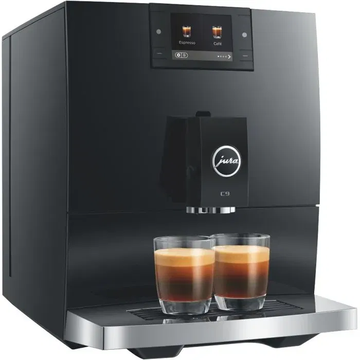 JURA Machine à café Expresso C9 Piano avec broyeur - 1450 W - Réservoir 1,6 L - 17 spécialités - Noir brillant