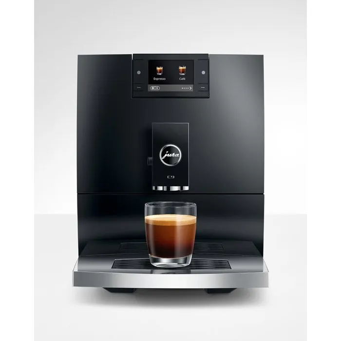 JURA Machine à café Expresso C9 Piano avec broyeur - 1450 W - Réservoir 1,6 L - 17 spécialités - Noir brillant